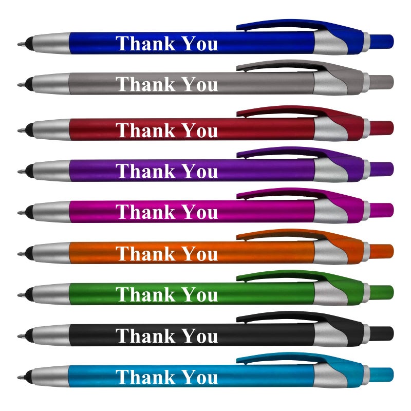 SyPen Thank You Greeting Gift Stylus Pens for Touchscreen Devices 100 Pack - 2 in 1 Combo Pen - for Employee Appreciation, Events and Parties, Imprinted Thank You on Each Pen, 100 Pack - Image 1